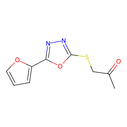 1-{[5-(Furan-2-yl)-1,3,4-oxadiazol-2-yl]sulfanyl}propan-2-one structure