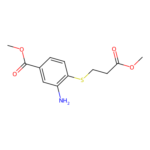Methyl 3-amino-4-(3-methoxy-3-oxopropyl)sulfanylbenzoate structure