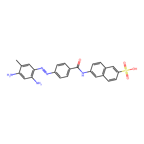 6-({4-[(E)-(2,4-Diamino-5-methylphenyl)diazenyl]benzoyl}amino)naphthalene-2-sulfonic acid structure