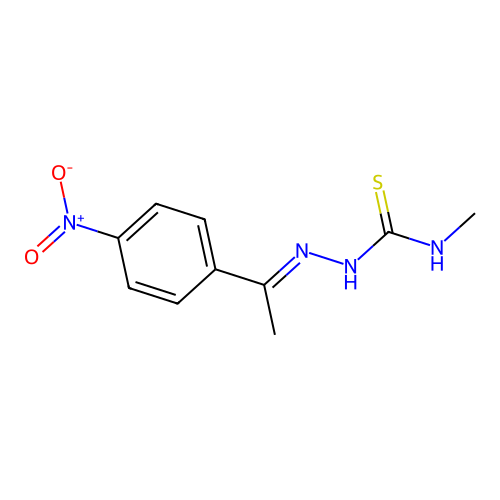 1-Methyl-3-[1-(4-nitrophenyl)ethylideneamino]thiourea structure