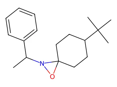 6-Tert-butyl-2-(1-phenylethyl)-1-oxa-2-azaspiro[2.5]octane structure