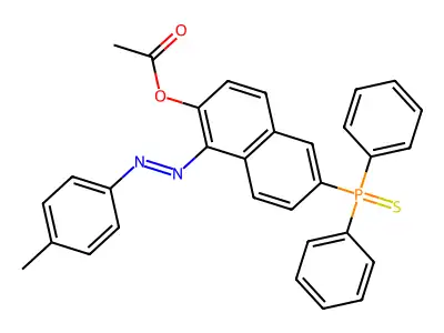 6-(Diphenylphosphorothioyl)-1-[(E)-(4-methylphenyl)diazenyl]naphthalen-2-yl acetate structure
