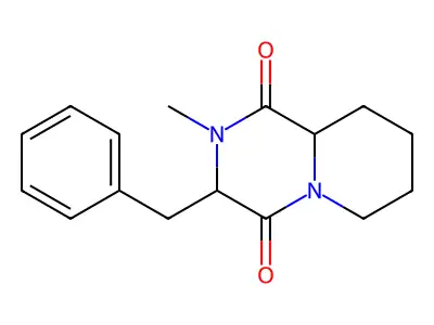 3-Benzyl-2-methyl-3,6,7,8,9,9a-hexahydropyrido[1,2-a]pyrazine-1,4-dione structure
