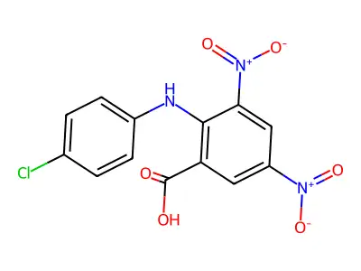 2-[(4-Chlorophenyl)amino]-3,5-dinitrobenzoic acid structure
