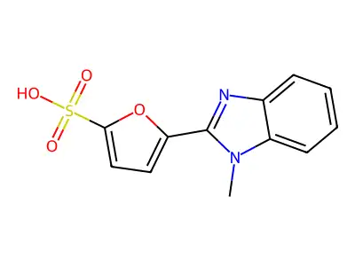 5-(1-Methylbenzimidazol-2-yl)furan-2-sulfonic acid structure