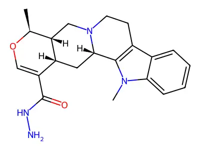 1,19-Dimethyl-16,17-didehydro-18-oxayohimban-16-carbohydrazonic acid structure