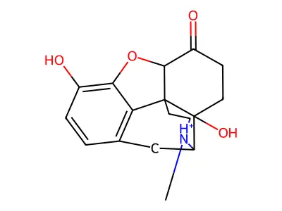 3,14-Dihydroxy-17-methyl-6-oxo-4,5-epoxymorphinan-17-ium structure