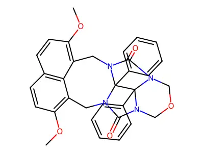 1,6-[(2,7-Dimethoxy-1,8-naphthalenediyl)bismethylene]-3,4-(oxybismethylene)-3a,6a-diphenyloctahydroimidazo[4,5-d]imidazole-2,5-dione structure