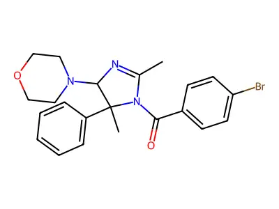 (4-bromophenyl)-(2,5-dimethyl-4-morpholin-4-yl-5-phenyl-4H-imidazol-1-yl)methanone structure