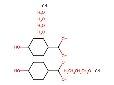 Cadmium;bis((4-hydroxycyclohexyl)methanediol);octahydrate structure