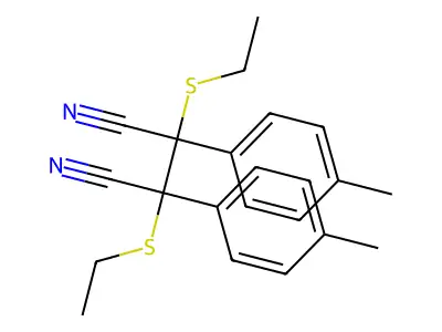 2,3-Bis(ethylsulfanyl)-2,3-bis(4-methylphenyl)butanedinitrile structure
