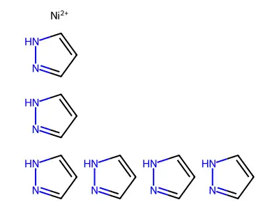 nickel(2+);hexakis(1H-pyrazole) structure