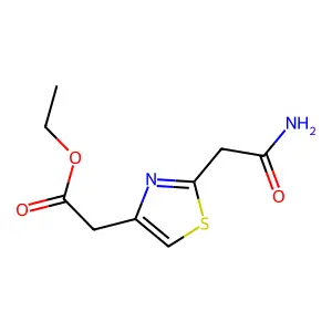 Ethyl [2-(2-amino-2-oxoethyl)-1,3-thiazol-4-yl]acetate structure