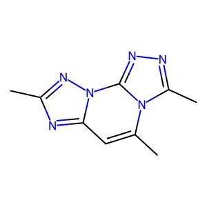 3,5,8-trimethyldi[1,2,4]triazolo[1,4-b:1',4'-d]pyrimidine structure