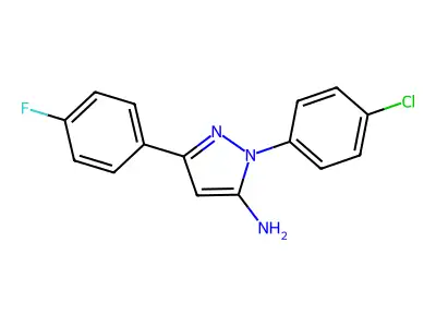 1-(4-Chlorophenyl)-3-(4-fluorophenyl)-1H-pyrazol-5-amine structure