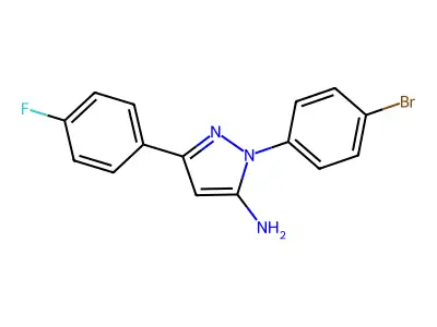 1-(4-Bromophenyl)-3-(4-fluorophenyl)-1H-pyrazol-5-amine structure