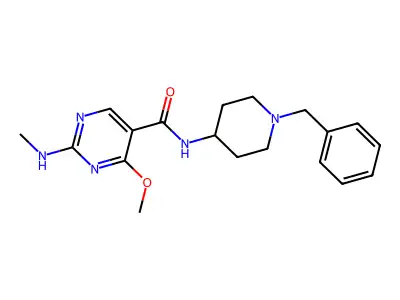 5-Pyrimidinecarboxamide, N-(1-benzyl-4-piperidyl)-4-methoxy-2-(methylamino)- structure