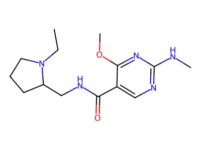 4-Methoxy-2-(methylamino)-N-((1-ethyl-2-pyrrolidinyl)methyl)-5-pyridinecarboxamide structure
