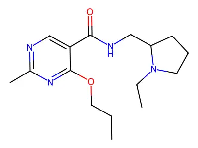 5-Pyrimidinecarboxamide, N-((1-ethyl-2-pyrrolidinyl)methyl)-2-methyl-4-propoxy- structure