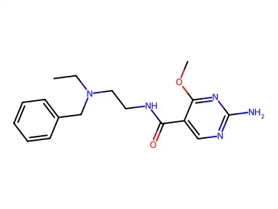 5-Pyrimidinecarboxamide, 2-amino-N-(2-(benzylethylamino)ethyl)-4-methoxy- structure