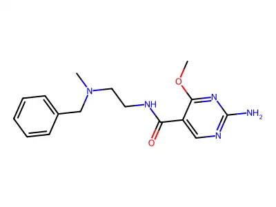 5-Pyrimidinecarboxamide, 2-amino-4-methoxy-N-(2-(methyl(phenylmethyl)amino)ethyl)- structure