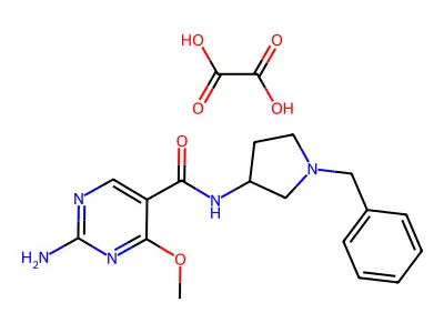 2-Amino-N-(1-benzyl-3-pyrrolidinyl)-4-methoxy-5-pyrimidinecarboxamide oxalate structure