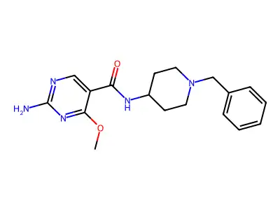 5-Pyrimidinecarboxamide, 2-amino-N-(1-benzyl-4-piperidyl)-4-methoxy- structure