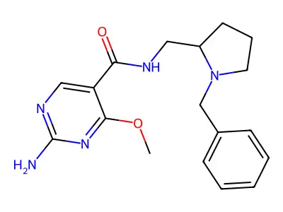 5-Pyrimidinecarboxamide, 2-amino-N-((1-benzyl-2-pyrrolidinyl)methyl)-4-methoxy- structure