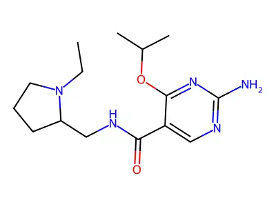 2-Amino-N-((1-ethyl-2-pyrrolidinyl)methyl)-4-isopropoxy-5-pyrimidinecarboxamide structure