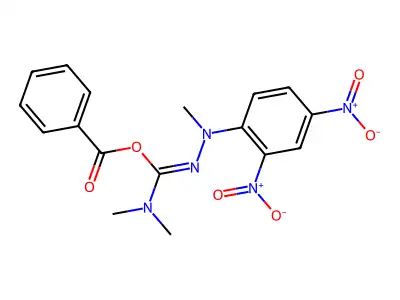 [N,N-dimethyl-N'-(N-methyl-2,4-dinitroanilino)carbamimidoyl] benzoate structure