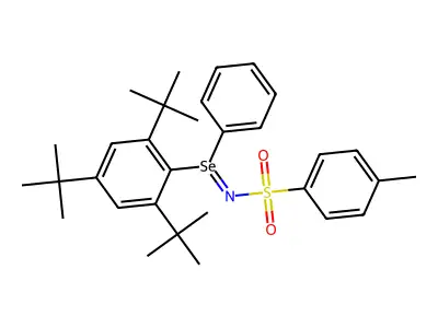 N-[phenyl(2,4,6-tri-tert-butylphenyl)selenonio]-4-toluenesulfonamidate structure