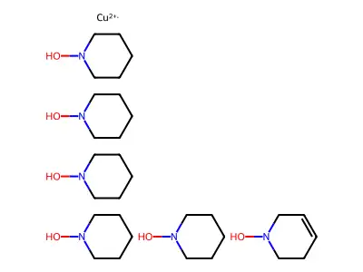 copper;1-hydroxy-3,6-dihydro-2H-pyridine;pentakis(1-hydroxypiperidine) structure