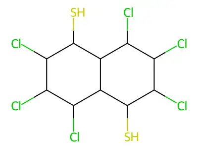 2,3,4,6,7,8-Hexachloro-1,2,3,4,4a,5,6,7,8,8a-decahydronaphthalene-1,5-dithiol structure