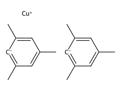 Copper(1+);bis(1,3,5-trimethylbenzene-6-ide) structure