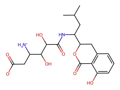 3-azaniumyl-4,5-dihydroxy-6-[[1-(8-hydroxy-1-oxo-3,4-dihydroisochromen-3-yl)-3-methylbutyl]amino]-6-oxohexanoate structure