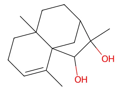 4,6,9a-Trimethyl-1,2,5,6,7,8,9,9a-octahydro-4a,7-methanobenzo[7]annulene-5,6-diol structure