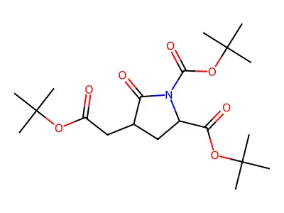 Di-tert-butyl 4-(2-tert-butoxy-2-oxoethyl)-5-oxopyrrolidine-1,2-dicarboxylate structure