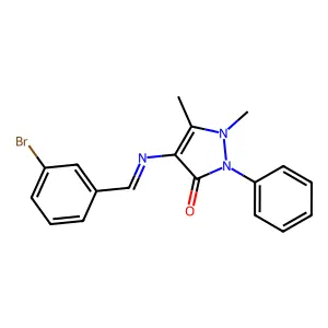 4-((3-Bromo-benzylidene)-amino)-1,5-dimethyl-2-phenyl-1,2-dihydro-pyrazol-3-one structure