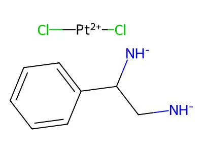 二氯(1-苯基-1,2-乙二胺-N,N')铂 structure