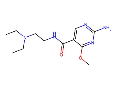 5-Pyrimidinecarboxamide, 2-amino-N-(2-(diethylamino)ethyl)-4-methoxy- structure