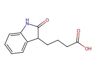 4-(2-oxo-2,3-dihydro-1H-indol-3-yl)butanoic acid structure