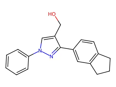 [3-(2,3-dihydro-1H-inden-5-yl)-1-phenyl-1H-pyrazol-4-yl]methanol structure