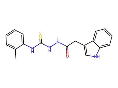 1-[[2-(1H-indol-3-yl)acetyl]amino]-3-(2-methylphenyl)thiourea structure
