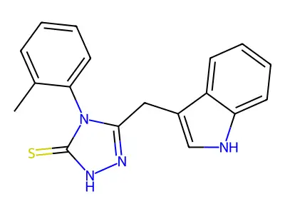 5-(Indol-3-ylmethyl)-4-(2-methylphenyl)-1,2,4-triazole-3-thiol structure