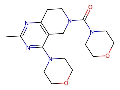 (2-methyl-4-morpholin-4-yl-7,8-dihydro-5H-pyrido[4,3-d]pyrimidin-6-yl)-morpholin-4-ylmethanone structure