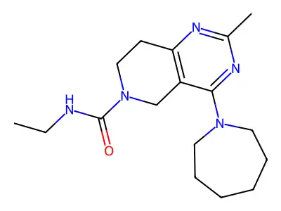 4-(azepan-1-yl)-N-ethyl-2-methyl-7,8-dihydro-5H-pyrido[4,3-d]pyrimidine-6-carboxamide structure