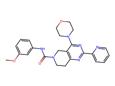 N-(3-methoxyphenyl)-4-morpholin-4-yl-2-pyridin-2-yl-7,8-dihydro-5H-pyrido[4,3-d]pyrimidine-6-carboxamide structure