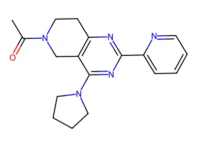1-(2-pyridin-2-yl-4-pyrrolidin-1-yl-7,8-dihydro-5H-pyrido[4,3-d]pyrimidin-6-yl)ethanone structure