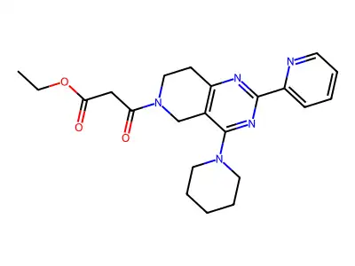 ethyl 3-oxo-3-(4-piperidin-1-yl-2-pyridin-2-yl-7,8-dihydro-5H-pyrido[4,3-d]pyrimidin-6-yl)propanoate structure