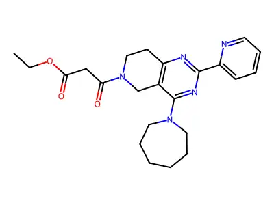 ethyl 3-[4-(azepan-1-yl)-2-pyridin-2-yl-7,8-dihydro-5H-pyrido[4,3-d]pyrimidin-6-yl]-3-oxopropanoate structure